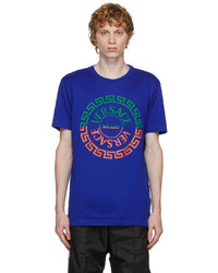 Versace Blue Greca Logo T Shirt