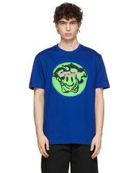 Versace Blue Medusa Smile Logo T Shirt