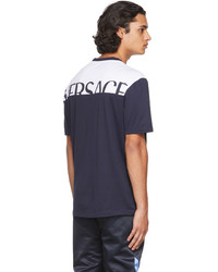 Versace Blue White Colorblock T Shirt
