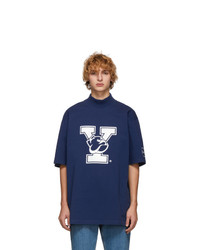 Calvin Klein 205W39nyc Blue Yale Oversized Mock Neck T Shirt