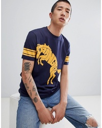Wrangler Blue Yellow Rugby T Shirt