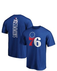 FANATICS Branded Ben Simmons Royal Philadelphia 76ers Playmaker Name Number Team Logo T Shirt