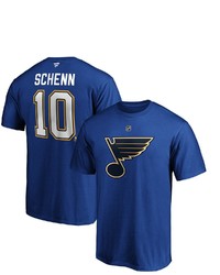 FANATICS Branded Brayden Schenn Blue St Louis Blues Authentic Stack Player Name Number T Shirt