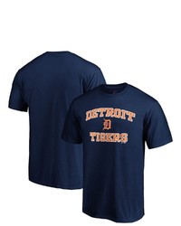 FANATICS Branded Charcoal Detroit Tigers Heart Soul T Shirt