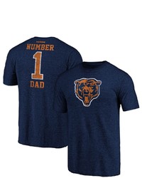 FANATICS Branded Heathered Navy Chicago Bears Greatest Dad Retro Tri Blend T Shirt