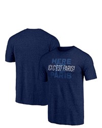 FANATICS Branded Heathered Navy Paris Saint Germain Statet Tri Blend T Shirt In Heather Navy At Nordstrom