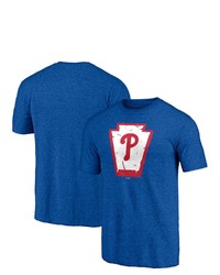 FANATICS Branded Heathered Royal Philadelphia Phillies Hometown Collection Tri Blend T Shirt