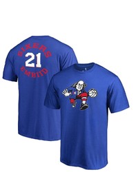 FANATICS Branded Joel Embiid Royal Philadelphia 76ers Round About Name Number T Shirt