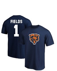 FANATICS Branded Justin Fields Navy Chicago Bears Big Tall Player Name Number T Shirt