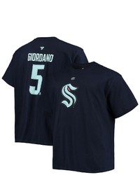 FANATICS Branded Mark Giordano Deep Sea Blue Seattle Kraken Big Tall Name Number T Shirt In Navy At Nordstrom