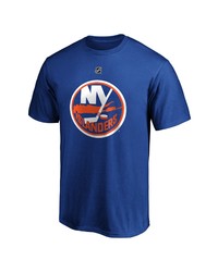 FANATICS Branded Mathew Barzal Royal New York Islanders Team Authentic Stack Name Number T Shirt