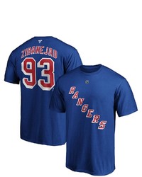FANATICS Branded Mika Zibanejad Blue New York Rangers Big Tall Name Number T Shirt At Nordstrom