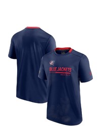 FANATICS Branded Navy Columbus Blue Jackets Authentic Pro Locker Room T Shirt