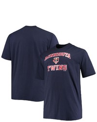 FANATICS Branded Navy Minnesota Twins Big Tall Heart T Shirt