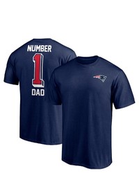 FANATICS Branded Navy New England Patriots 1 Dad Logo T Shirt