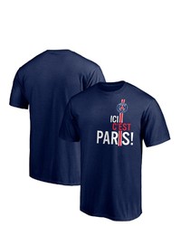 FANATICS Branded Navy Paris Saint Germain Badge T Shirt