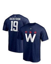 FANATICS Branded Nicklas Backstrom Navy Washington Capitals 202021 Alternate Authentic Stack Name Number T Shirt