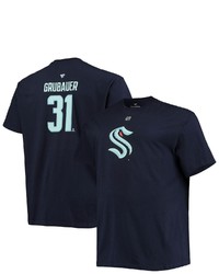 FANATICS Branded Philipp Grubauer Deep Sea Blue Seattle Kraken Big Tall Name Number T Shirt In Navy At Nordstrom