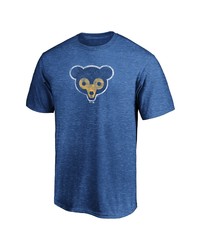 FANATICS Branded Royal Chicago Cubs True Classics Throwback Logo Tri Blend T Shirt