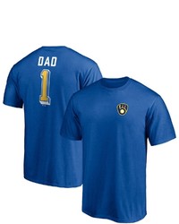 FANATICS Branded Royal Milwaukee Brewers Number One Dad Team T Shirt