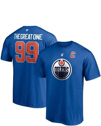 FANATICS Branded Wayne Gretzky Royal Edmonton Oilers Authentic Stack Retired Player Nickname Number T Shirt At Nordstrom