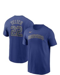 Nike Christian Yelich Royal Milwaukee Brewers Name Number T Shirt At Nordstrom