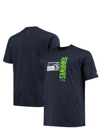 New Era College Navy Seattle Seahawks Big Tall 2 Hit T Shirt