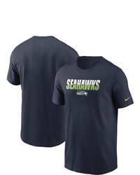 Nike College Navy Seattle Seahawks Split T Shirt