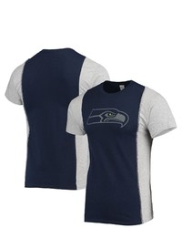 REFRIED APPAREL College Navyheathered Gray Seattle Seahawks Sustainable Split T Shirt