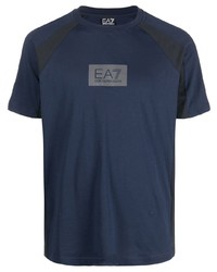Ea7 Emporio Armani Colour Block Logo Print Shortsleeved T Shirt