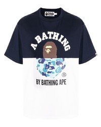 A Bathing Ape Colourblock Logo Print T Shirt