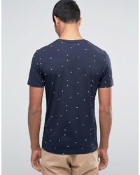 Esprit Crew Neck T Shirt With All Over Leaf Print