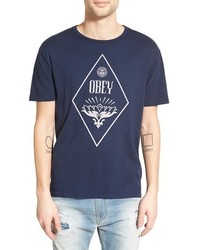 Obey Diamond Lotus Graphic Crewneck T Shirt