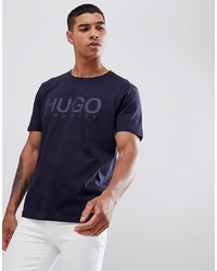 Hugo Dolive U Large Logo T Shirt In Navy