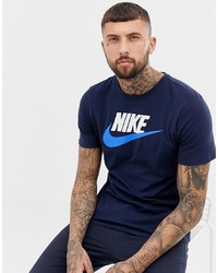 Nike Futura Logo T Shirt In Navy 696707 453