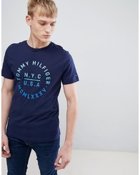 Tommy Hilfiger Gradient Circle T Shirt In Navy