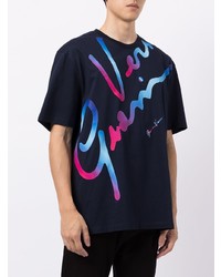 Versace Gradient Signature Logo Print T Shirt