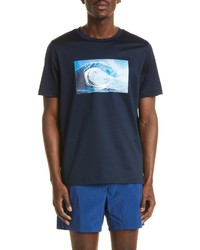 Canali Graphic Cotton Tee In Bright Blue At Nordstrom