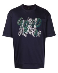 Giorgio Armani Graphic Logo Print Cotton T Shirt