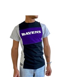 REFRIED APPAREL Heather Black Baltimore Ravens Sustainable Split T Shirt