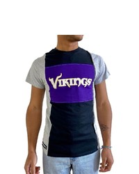 REFRIED APPAREL Heather Black Minnesota Vikings Sustainable Split T Shirt