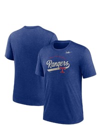 Nike Heather Royal Texas Rangers Cooperstown Nickname Tri Blend T Shirt At Nordstrom