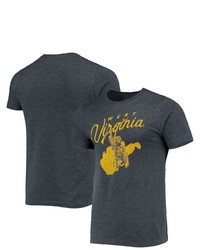 HOMEFIELD Heathered Navy West Virginia Mountaineers Mountaineer Mascot Illustration Vintage T Shirt