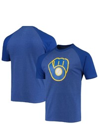 STITCHES Heathered Royal Milwaukee Brewers Raglan T Shirt In Heather Royal At Nordstrom