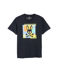 Psycho Bunny Henry Deco Bunny Cotton Graphic Tee In Navy At Nordstrom