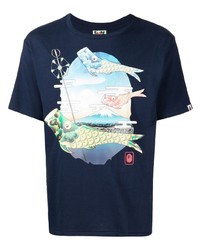 A Bathing Ape Illustration Print Cotton T Shirt