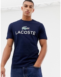 Lacoste Large Chest Logo T Shirt In Navy