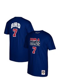Mitchell & Ness Larry Bird Navy Usa Basketball 1992 Dream Team Name Number T Shirt