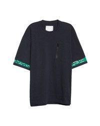 Sacai Layered Bandana Print T Shirt In Navy At Nordstrom