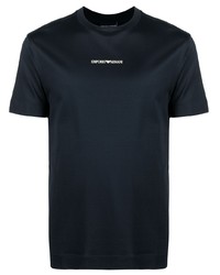 Emporio Armani Logo Print Cotton Blend T Shirt